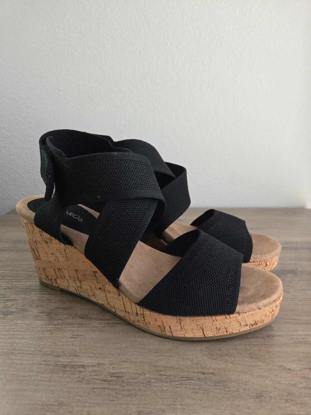 Style & Co Sicilyy Wedge High Heel Sandals Black Beauty Size 9M